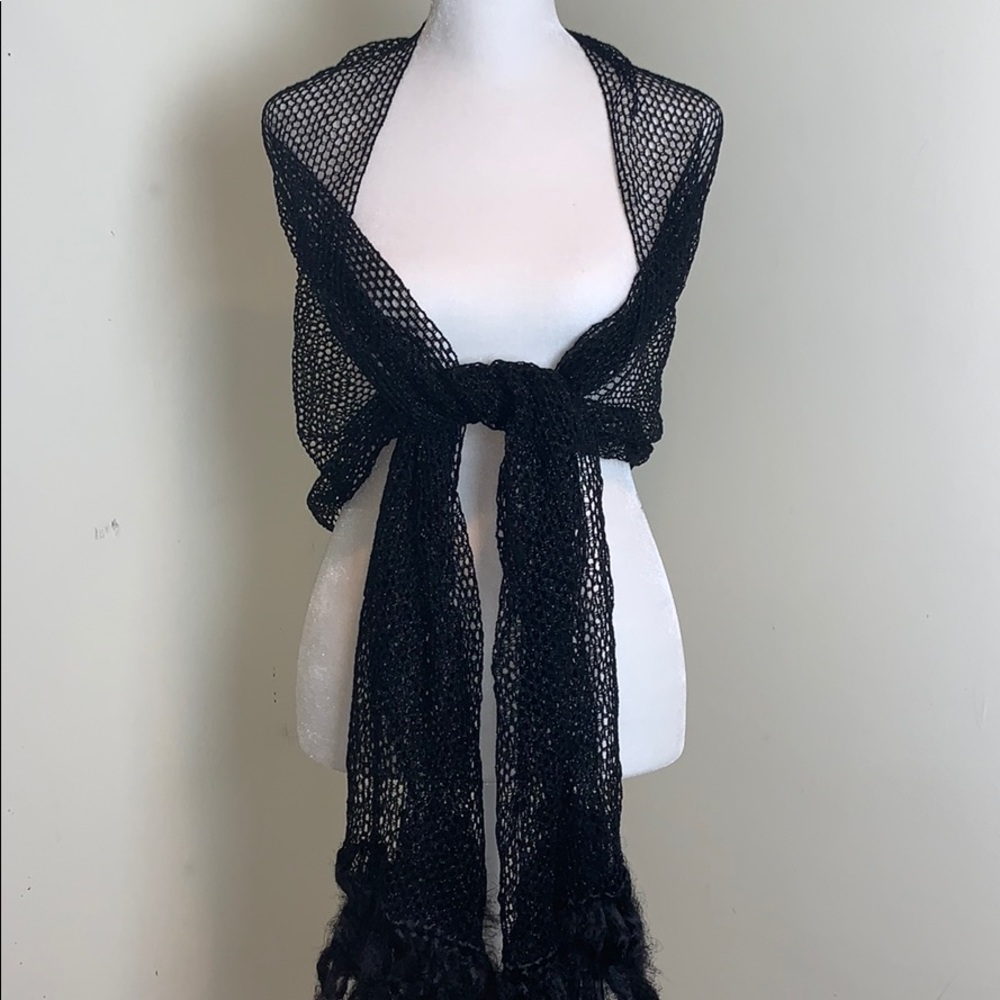 Vintage black sparkle scarf